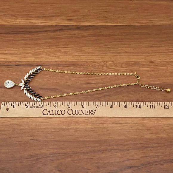 Vintage MONET Signed Black/Clear Crystal Rhinestone Teardrop Pendant Necklace - Picture 10 of 16